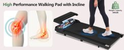 NEW RELEASE 8.10 Walking Pad Under Desk Treadmill for Home Office -2.5HP Walking Treadmill 0.6-4MPH 300LBS Capacity Treadmill for Walking Running Remo
