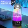 Lamp with Bluetooth White Noise Sound, Jellyfish Aquarium Bubble lamp for Relaxing Decorating Gift Lamps for Adults and Kids, purple